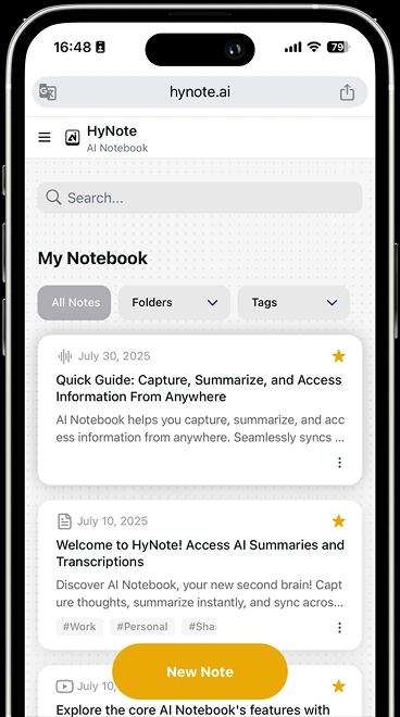 HyNote help you capture, summarize, and organize everything – from meetings to documents – with expert-level templates for actionable insights.