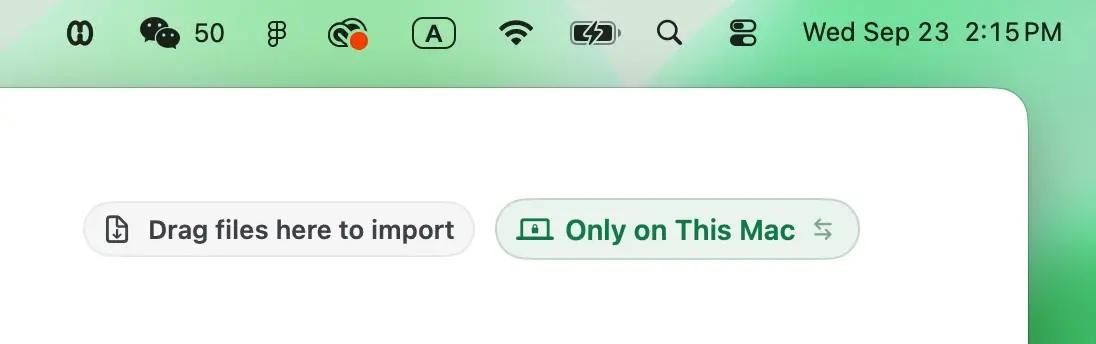 HyNote save control labeled Only on This Mac