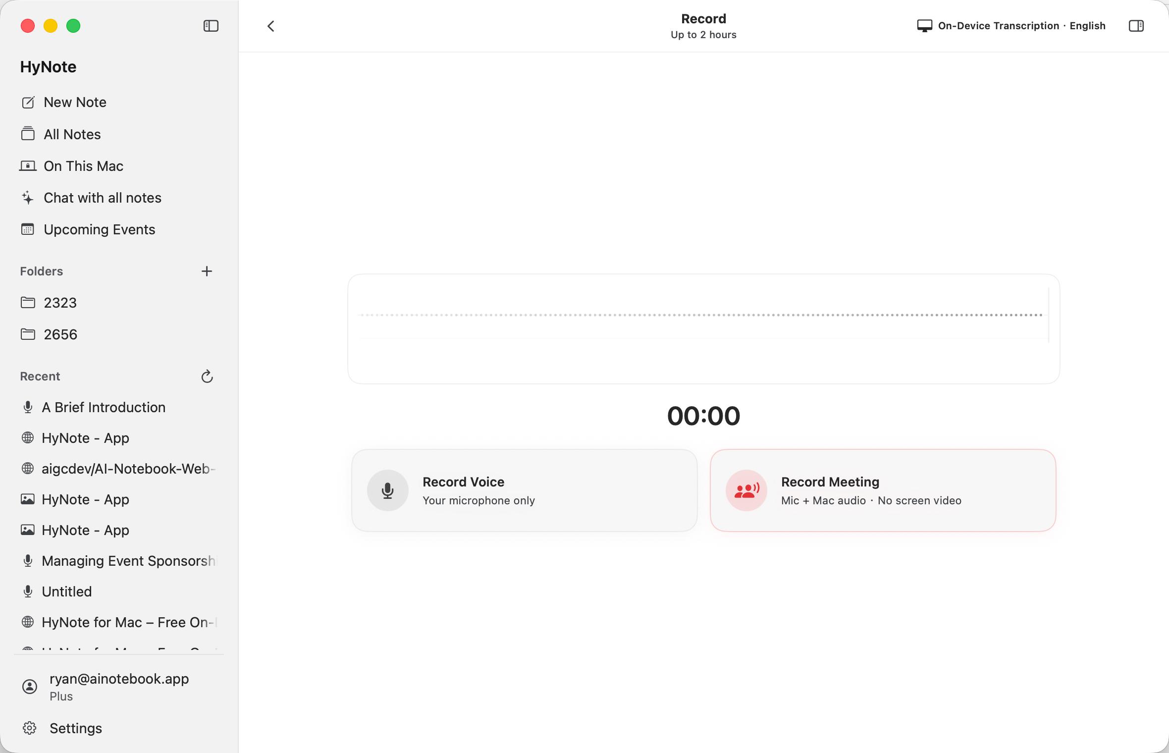 Select Zoom system audio and microphone in HyNote for Mac