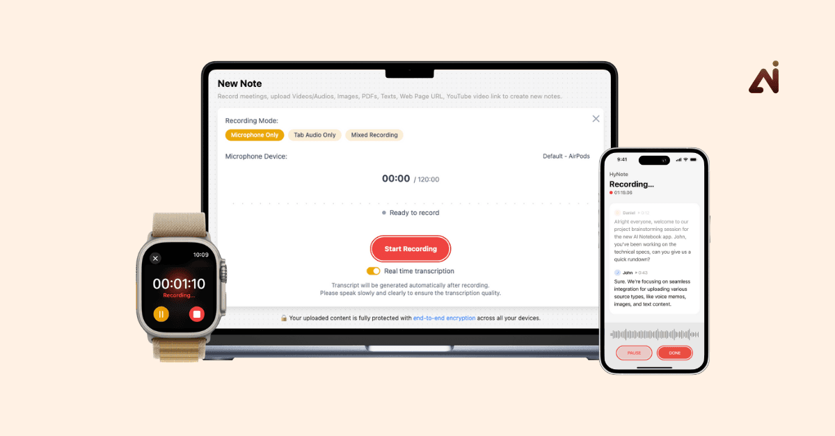 HyNote multi-devices - Apple Watch