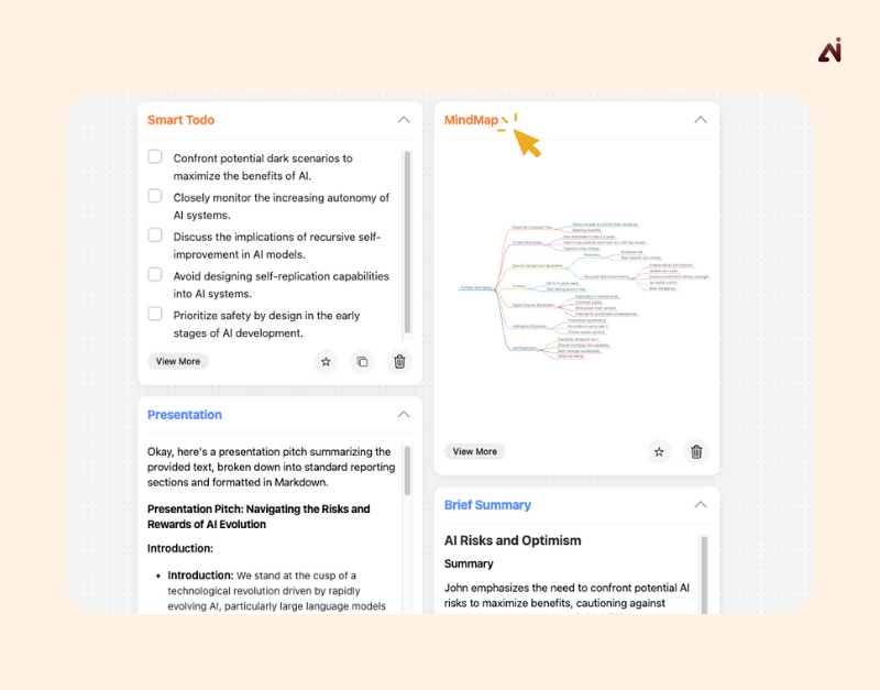 HyNote AI smart summary types - for conferences