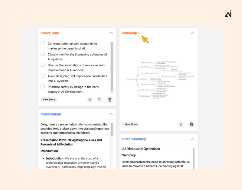 HyNote AI smart summary types - for conferences