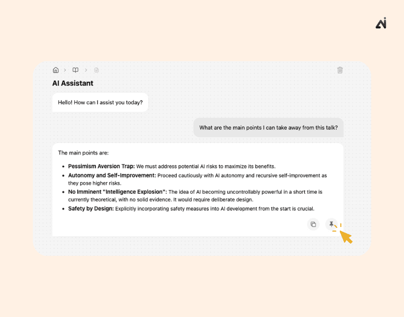 Hynote Ask AI agent - for conferences