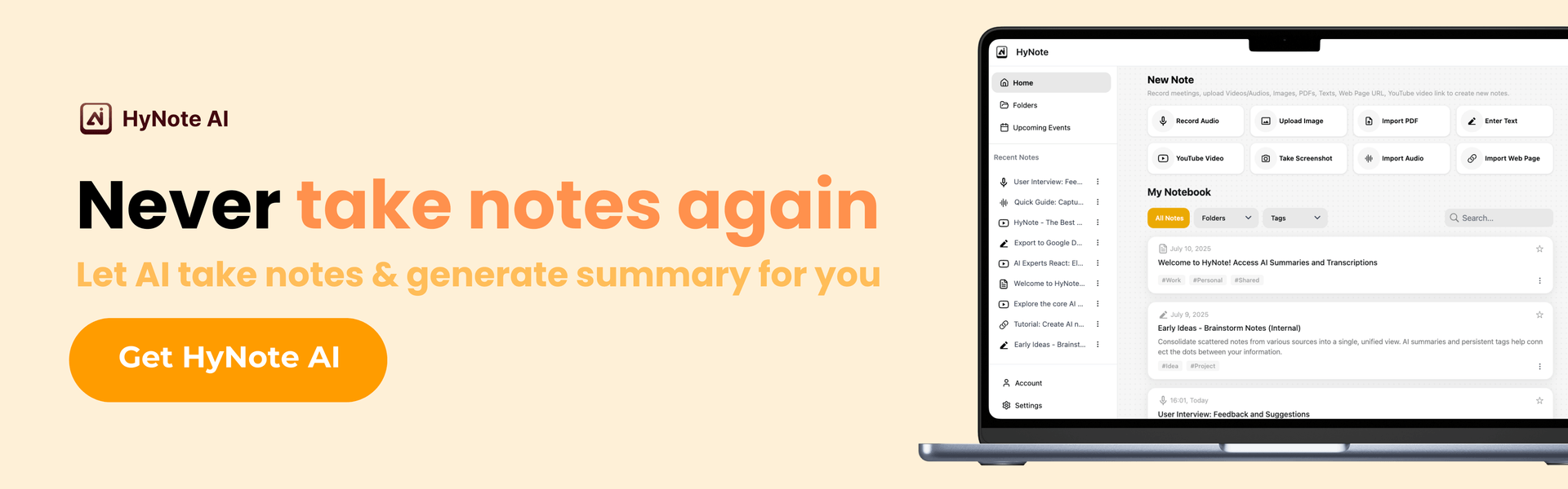 Get HyNote free today and enjoy a 3-day free trial of the Unlimited plan!