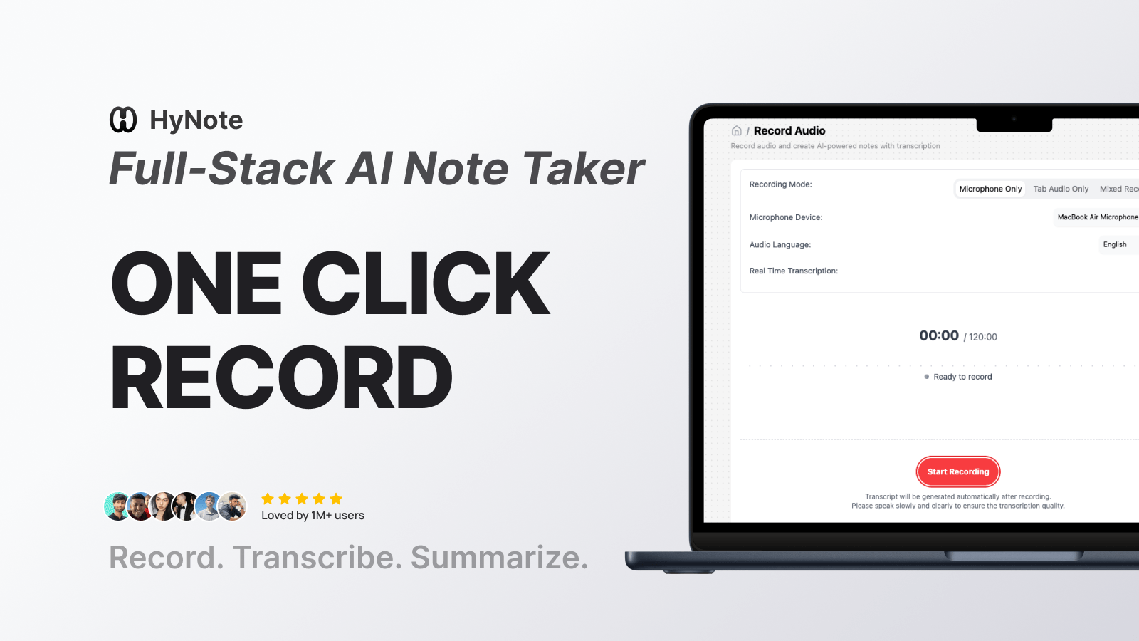 HyNote AI - One click recording